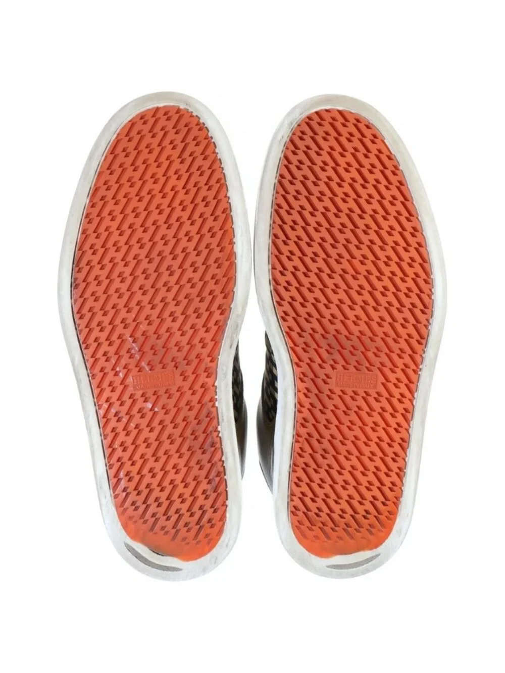 Hermes Canvas All Over Print Low Top Sneakers Brown